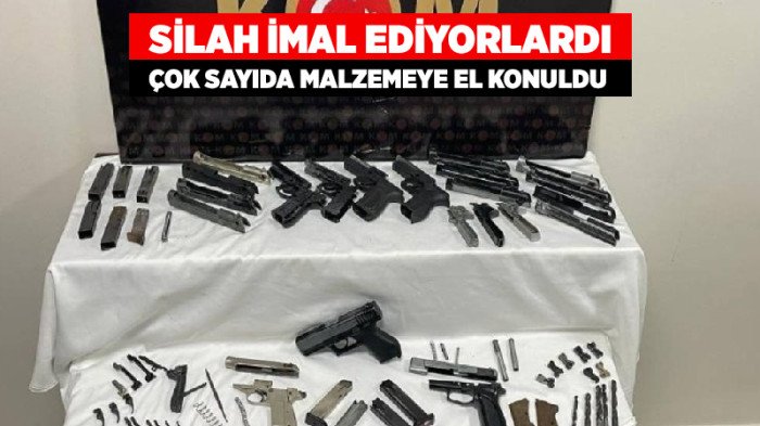 İş Yerinde Çok Sayıda Silah ve Malzeme Ele Geçirildi