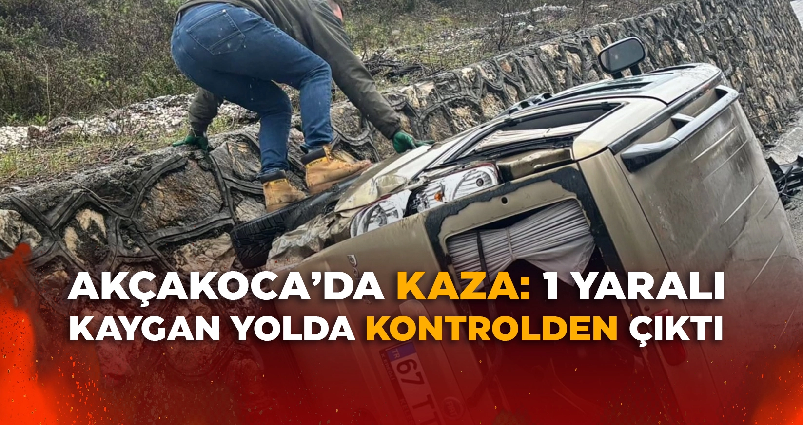 DÜZCE - AKÇAKOCA KARAYOLU'NDA KAZA