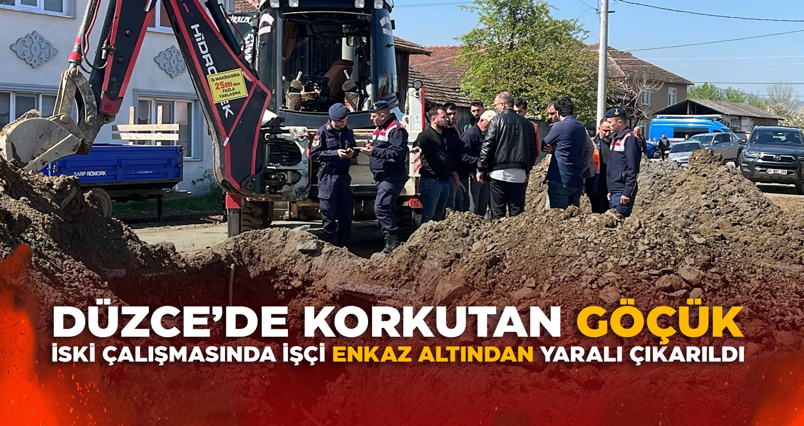 İSKİ ÇALIŞMASINDA İŞÇİ ENKAZ ALTINDAN YARALI ÇIKARILDI