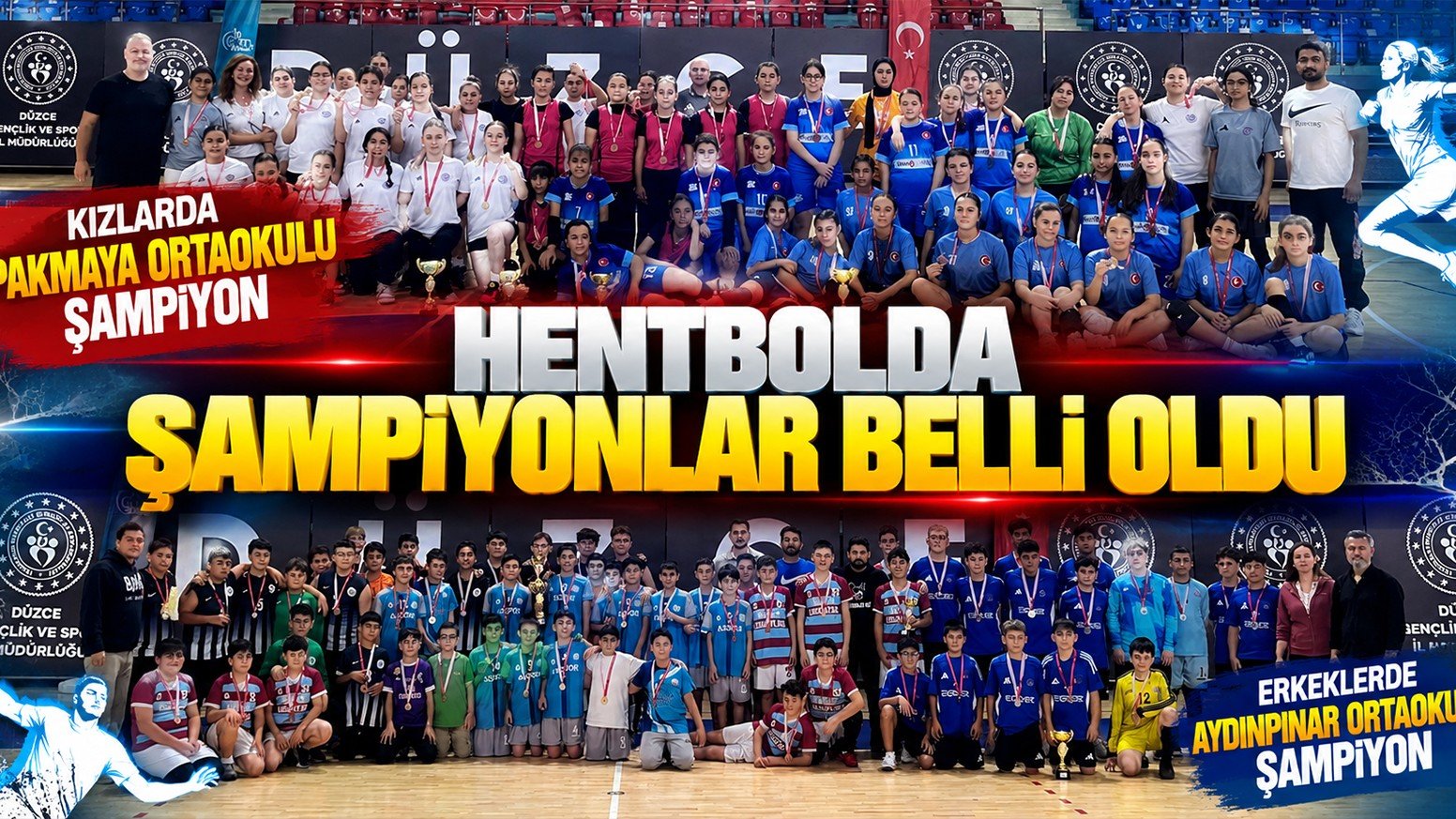 Hentbolda Kızlarda Pakmaya Ortaokulu, Erkeklerde Aydınpınar Ortaokulu Şampiyon Oldu