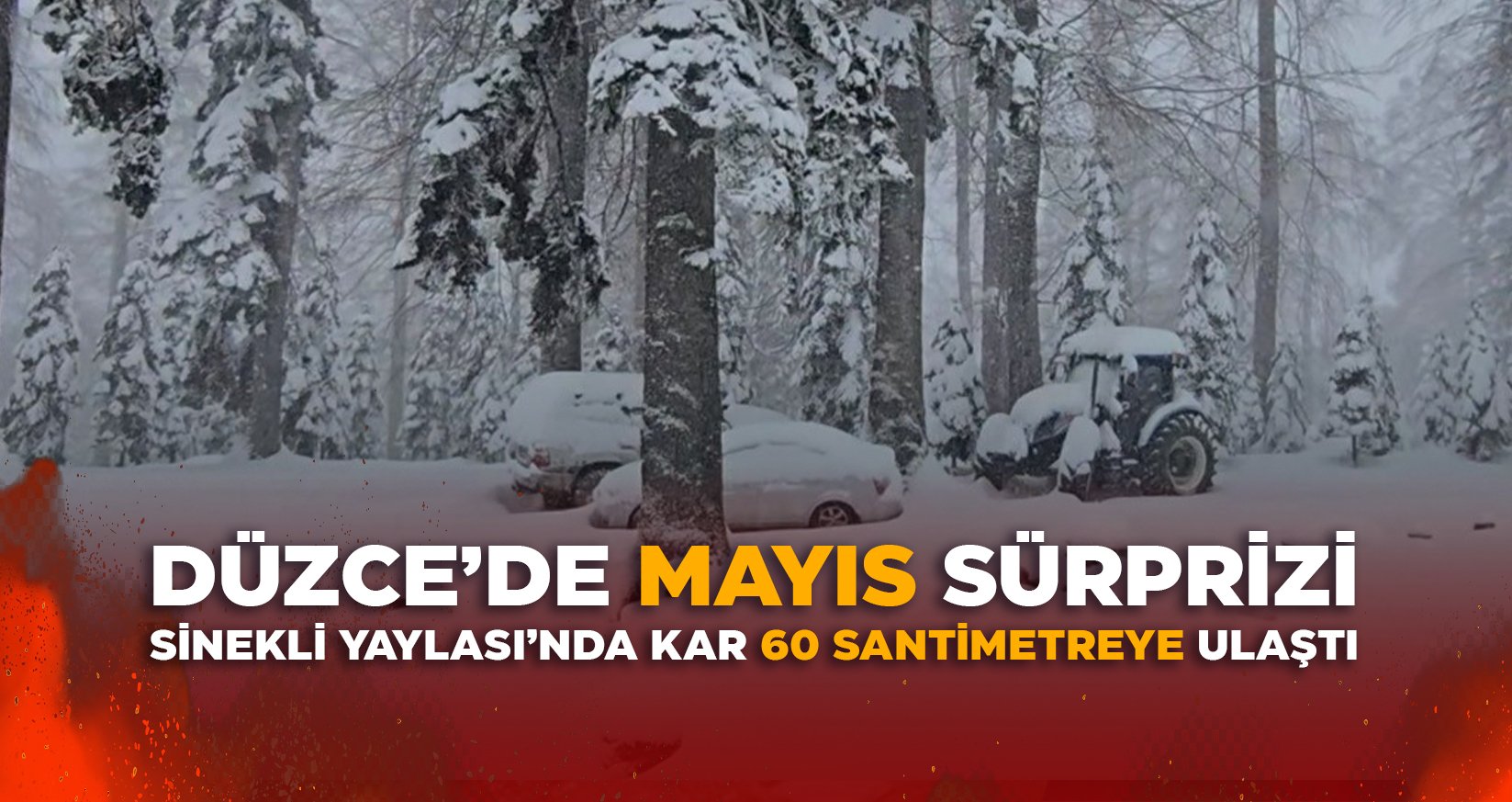 SİNEKLİ YAYLASI’NDA KAR 60 SANTİMETREYE ULAŞTI