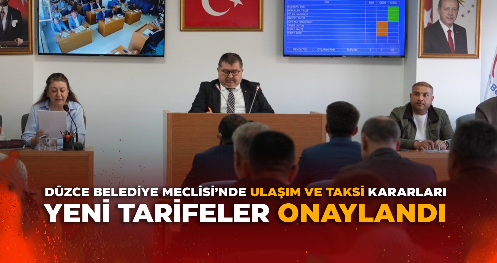 DÜZCE BELEDİYE MECLİSİ’NDE ULAŞIM VE TAKSİ KARARLARI