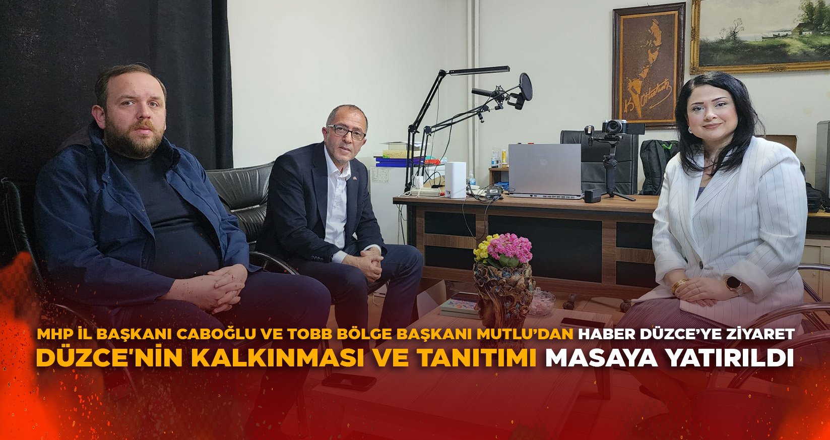 MHP İL BAŞKANI CABOĞLU VE TOBB BÖLGE BAŞKANI MUTLU’DAN HABER DÜZCE’YE ZİYARET