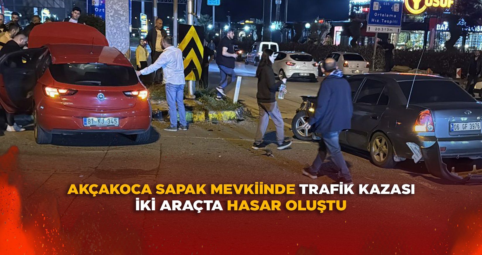 AKÇAKOCA SAPAK MEVKİİNDE TRAFİK KAZASI