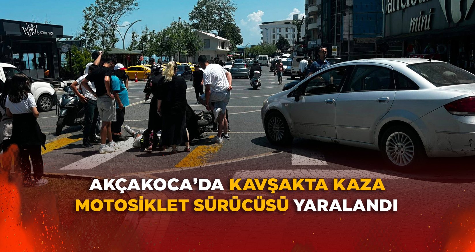AKÇAKOCA’DA KAVŞAKTA KAZA: MOTOSİKLET SÜRÜCÜSÜ YARALANDI