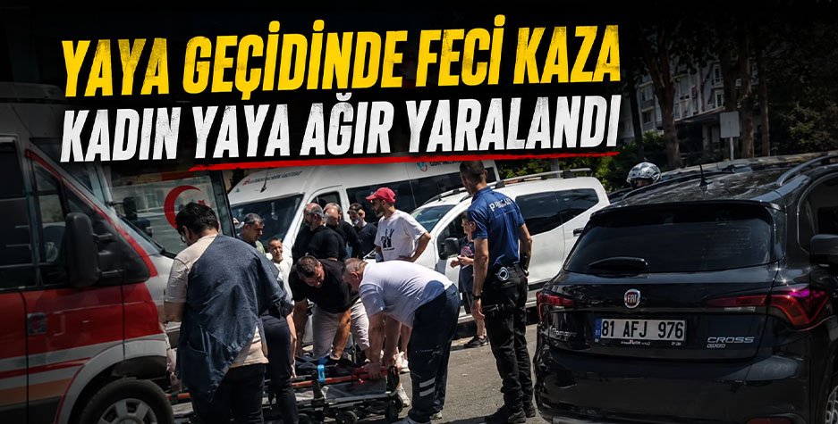 YAYA GEÇİDİNDEN GEÇEN KADINA ÇARPTI
