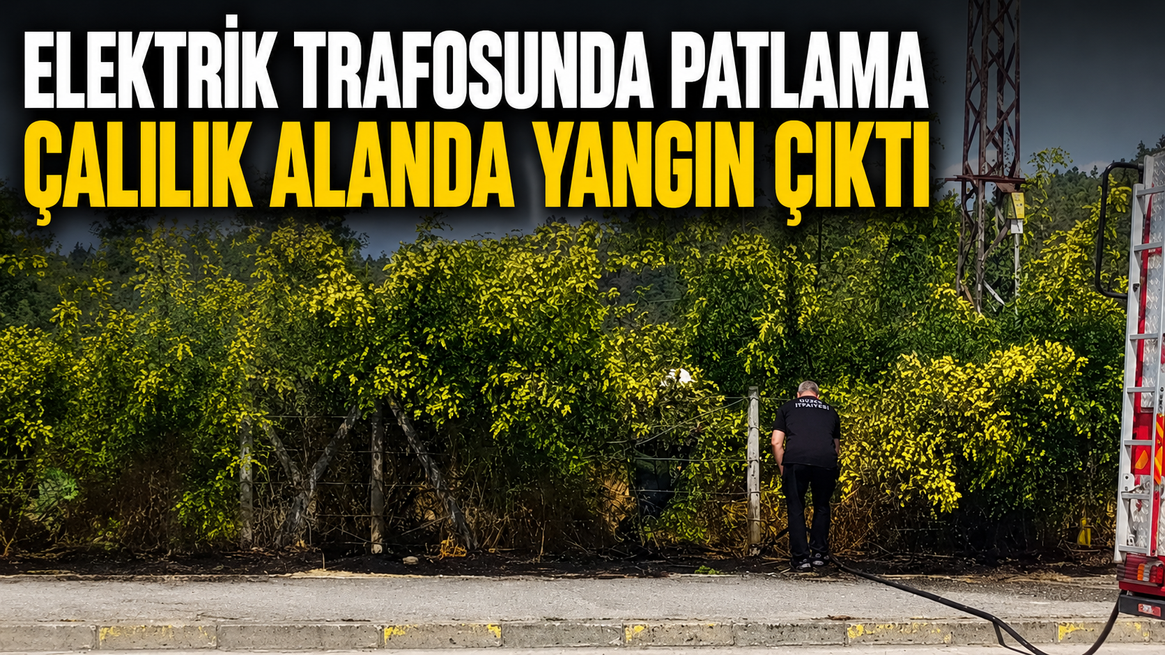 Elektrik Trafosunda Patlama: Çalılık Alanda Yangın Çıktı