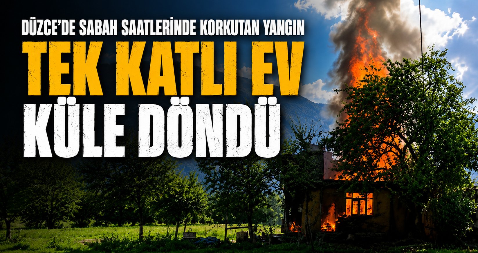 Düzce’de Sabah Saatlerinde Korkutan Yangın: Tek Katlı Ev Küle Döndü
