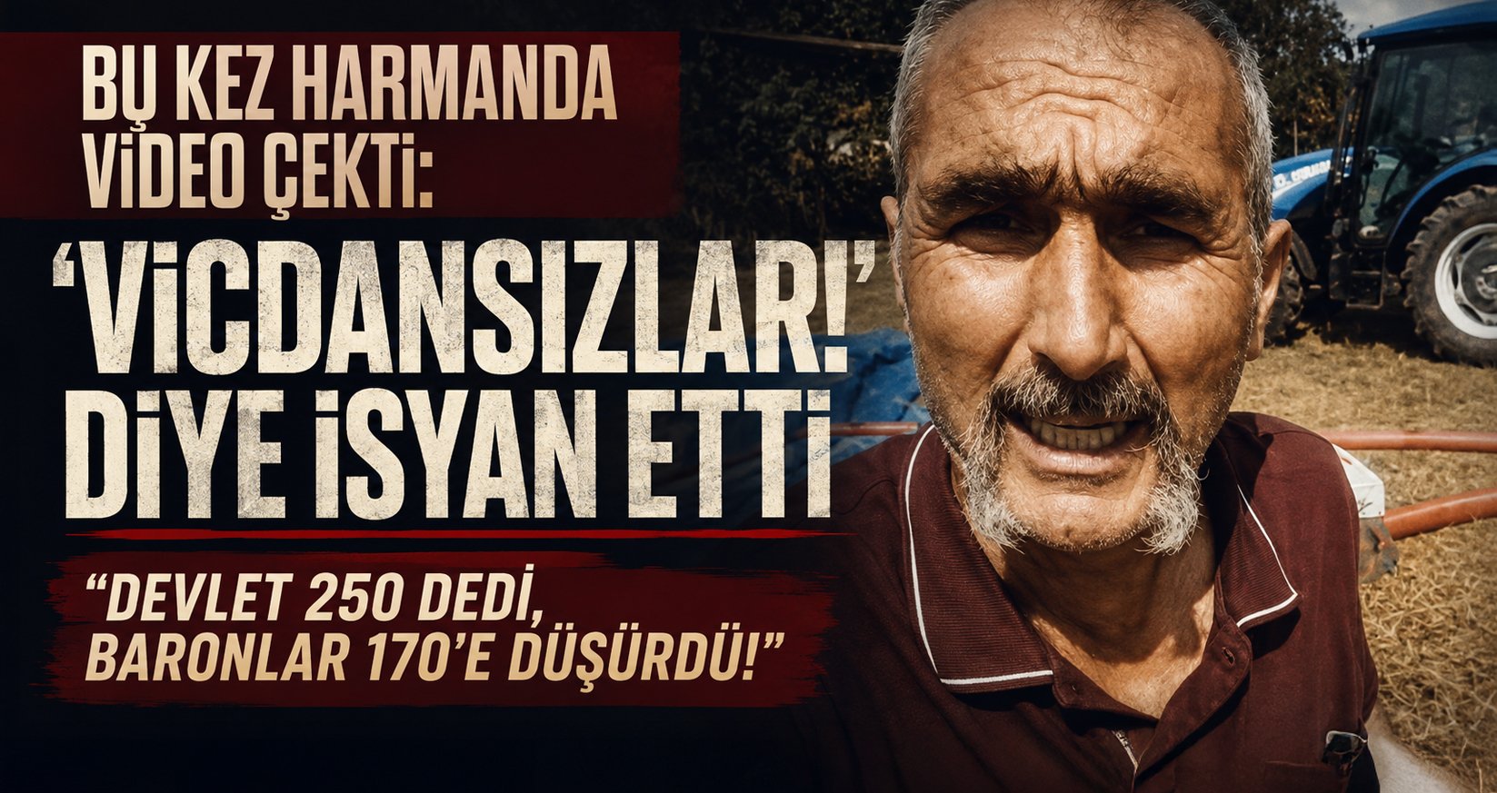 Bu Kez Harmanda Video Çekti: 'Vicdansızlar!' Diye İsyan Etti