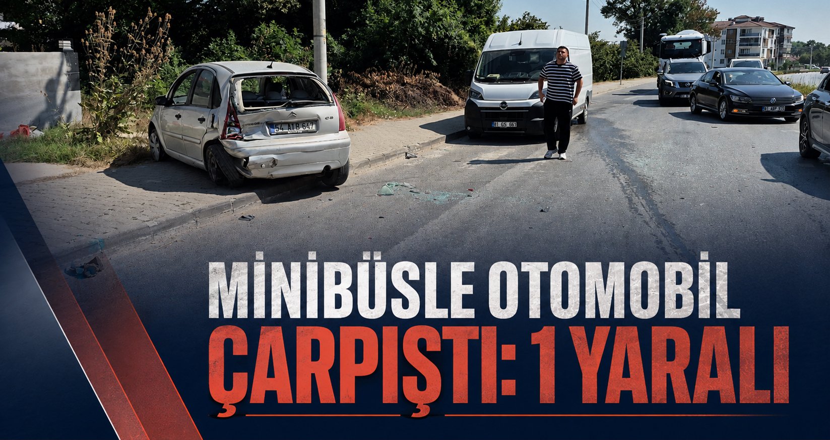 Minibüsle Otomobilin Karıştığı Kazada Otomobil Yoldan Çıktı: 1 Yaralı