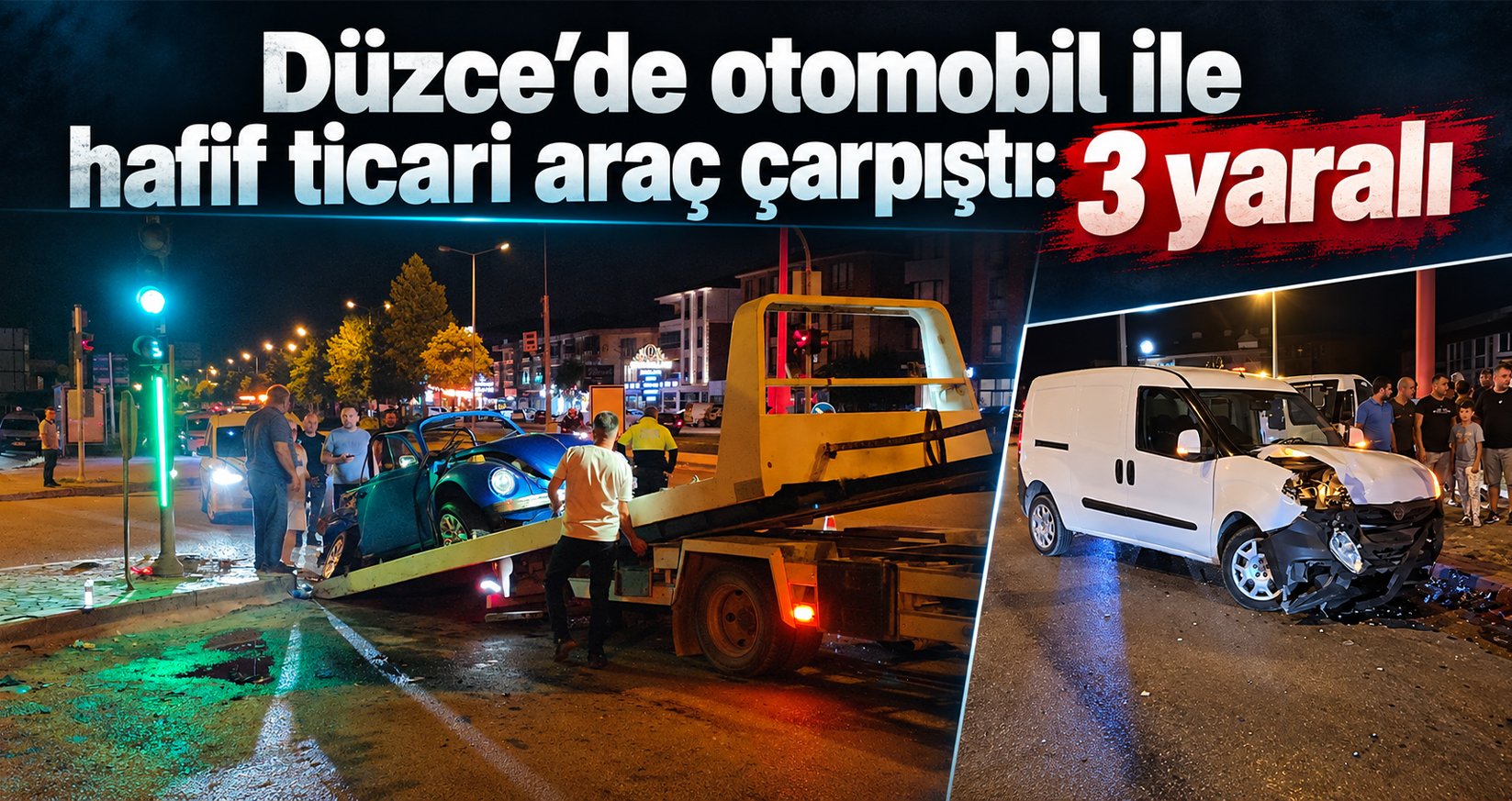 Düzce Metek Kavşağı’nda Trafik Kazası: 3 Kişi Yaralandı