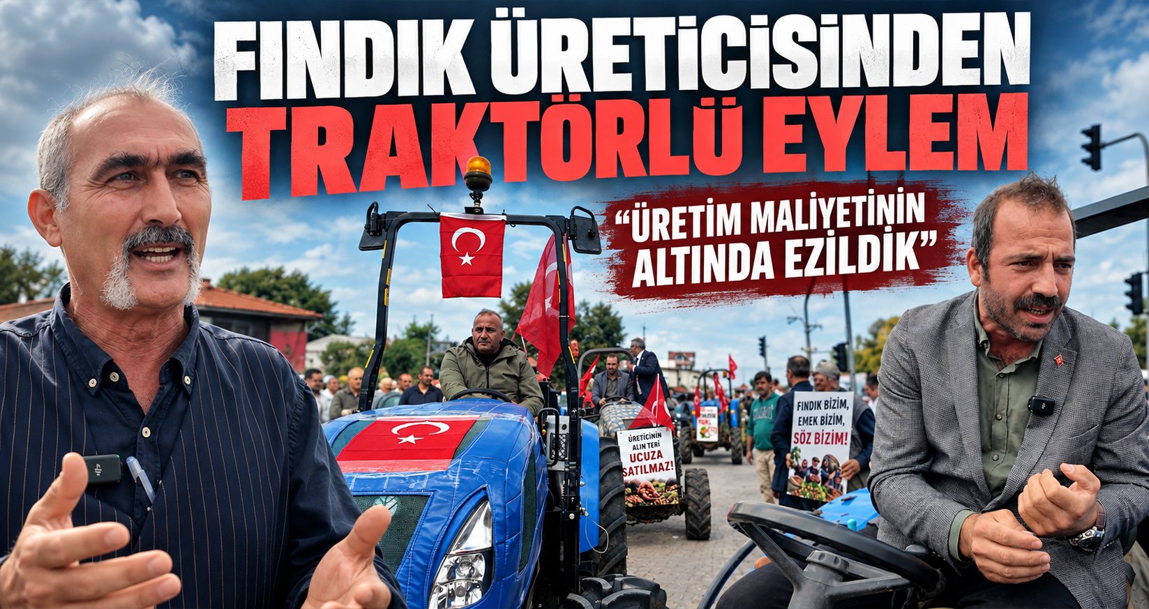 Fındık Üreticisinden Traktörlü Eylem