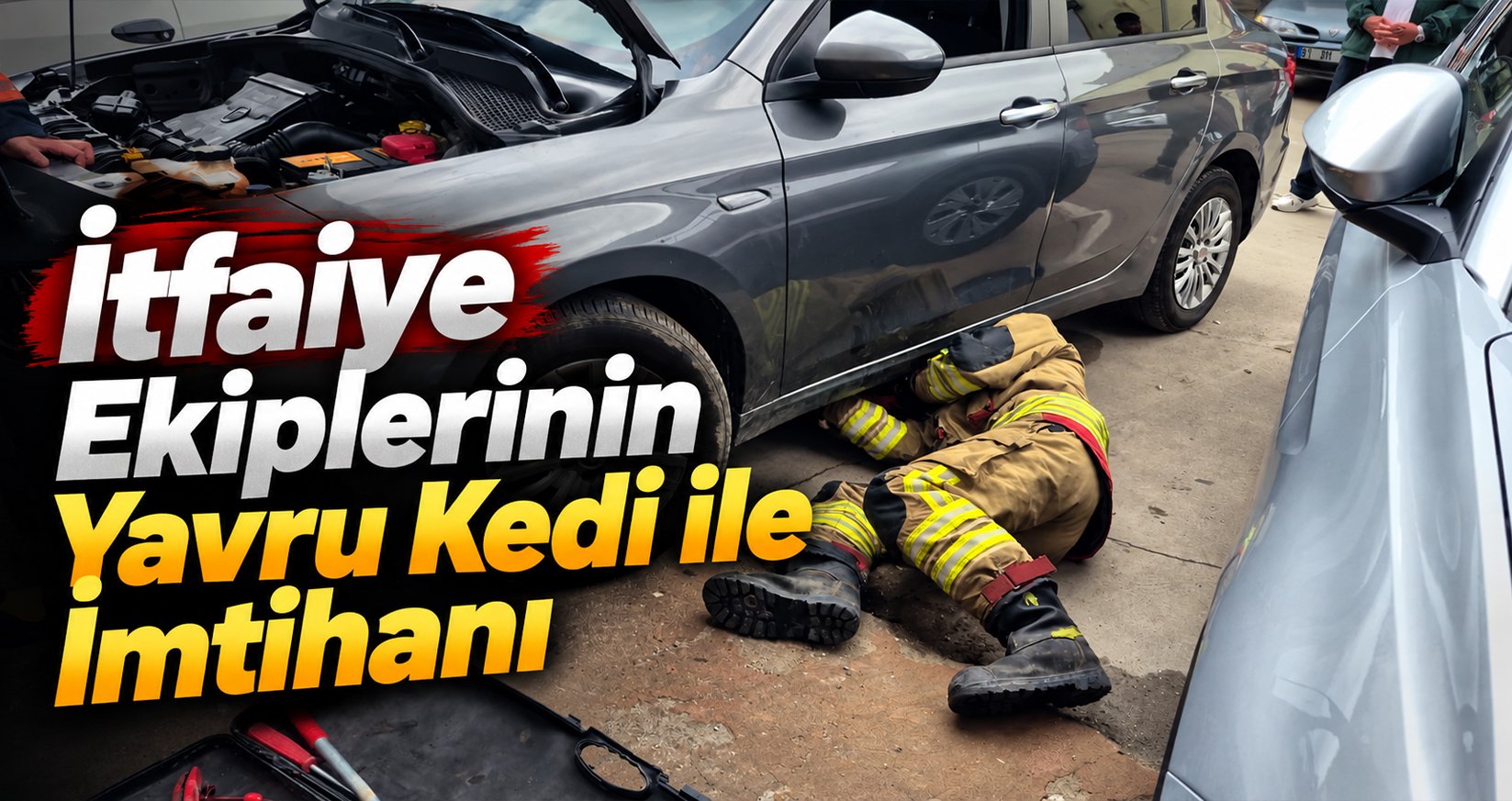 İtfaiye Ekiplerinin Yavru Kedi ile İmtihanı