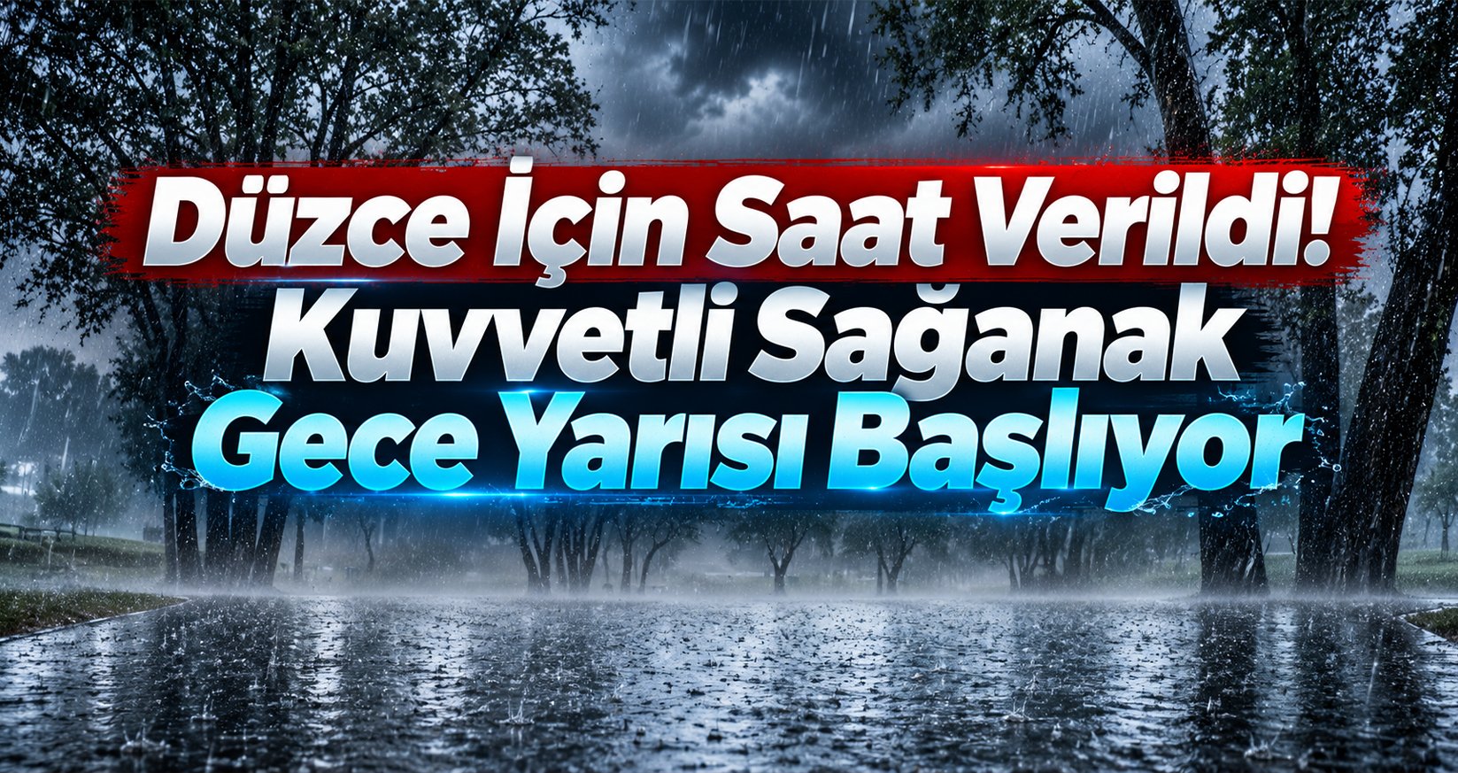 Düzce İçin Saat Verildi! Kuvvetli Sağanak Gece Yarısı Başlıyor