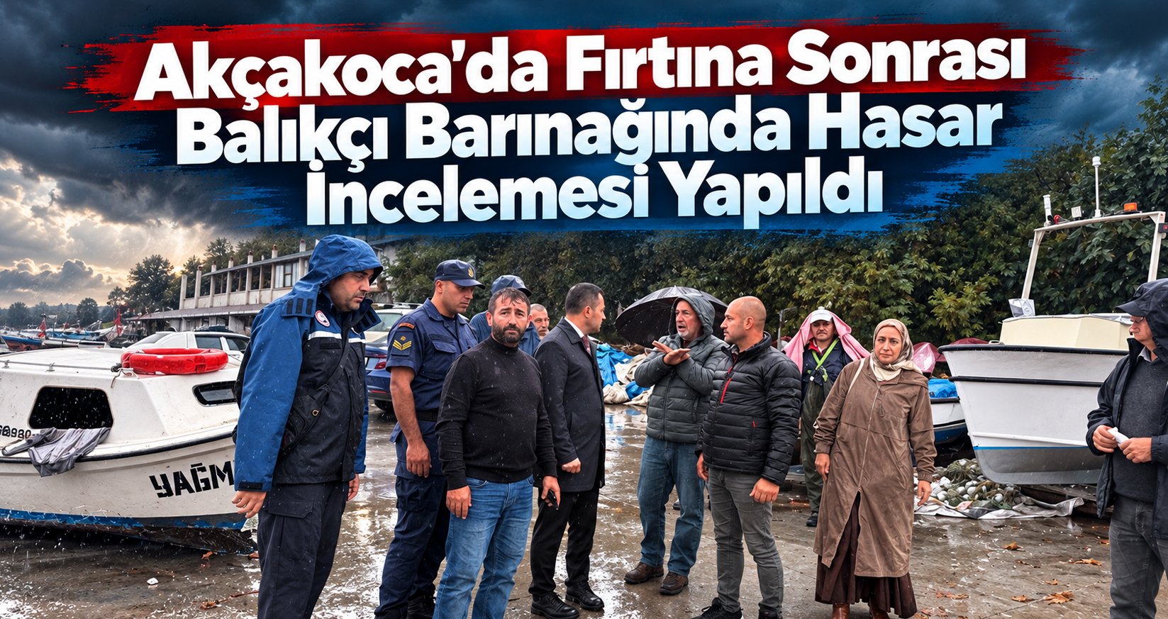Akçakoca’da Fırtına Sonrası Balıkçı Barınağında Hasar İncelemesi Yapıldı