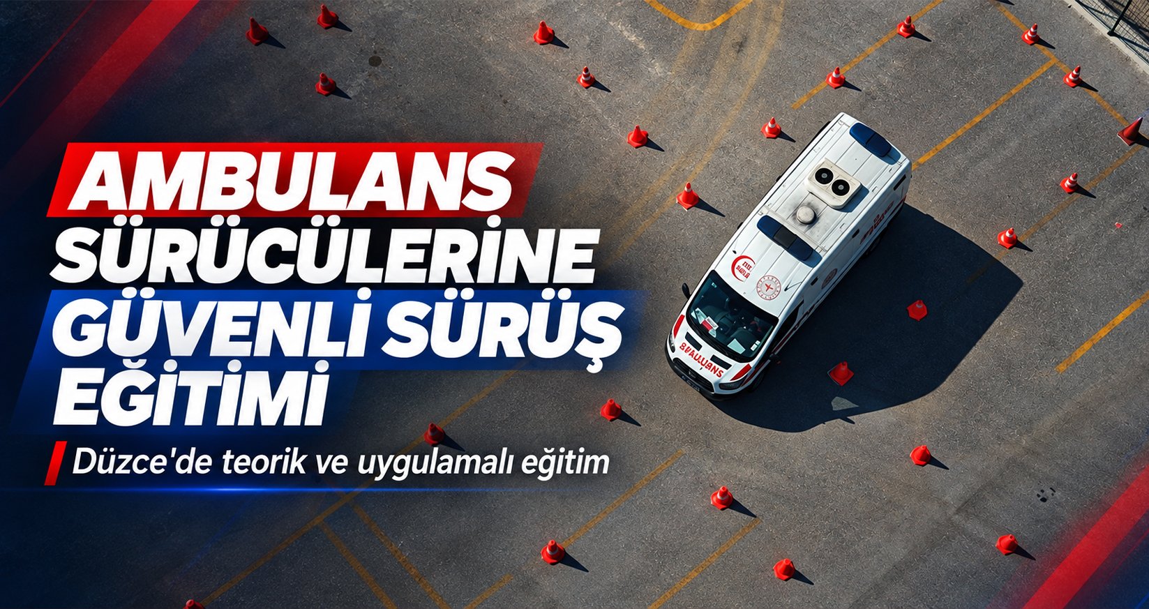 Düzce'de Ambulans Sürücülerinin Zorlu Parkurdaki Eğitimi Görüntülendi
