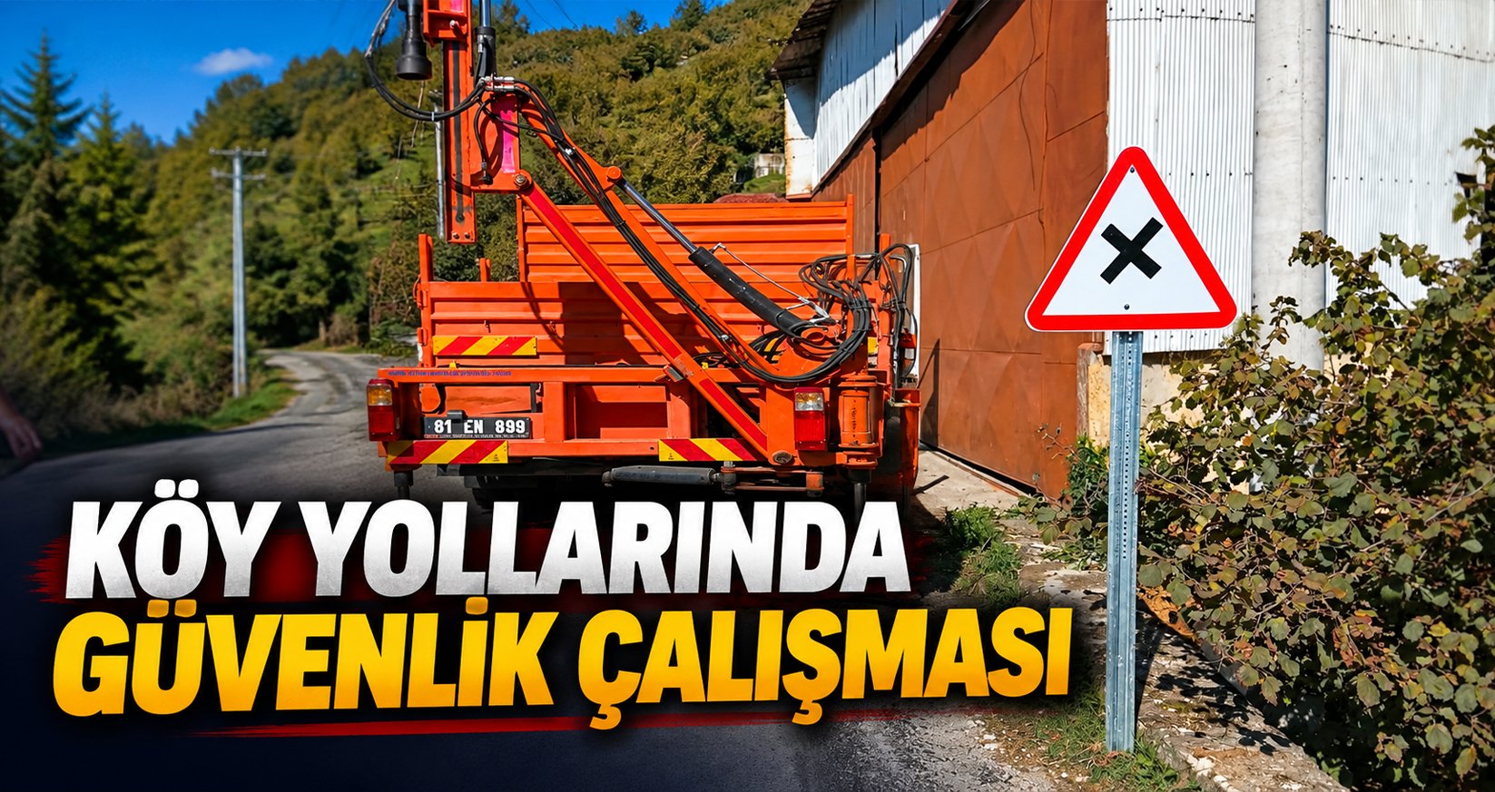Düzce'de Köy Yollarında Güvenlik Çalışması