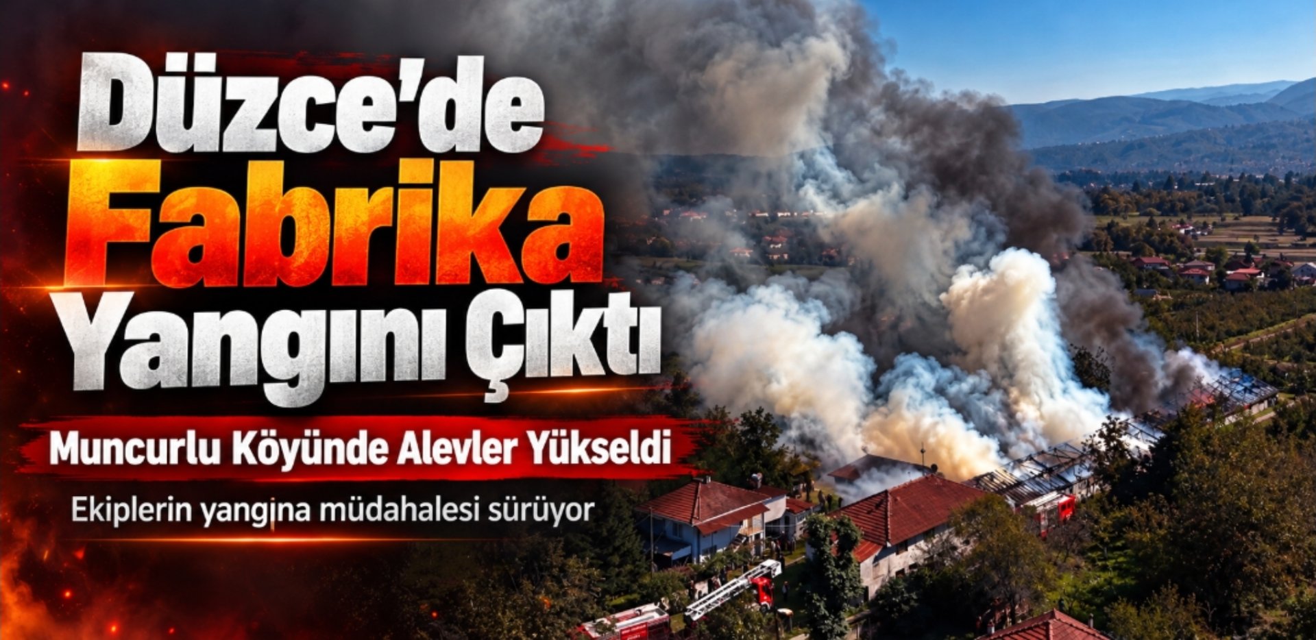 Düzce'de Mobilya Fabrikasında Yangın Çıktı