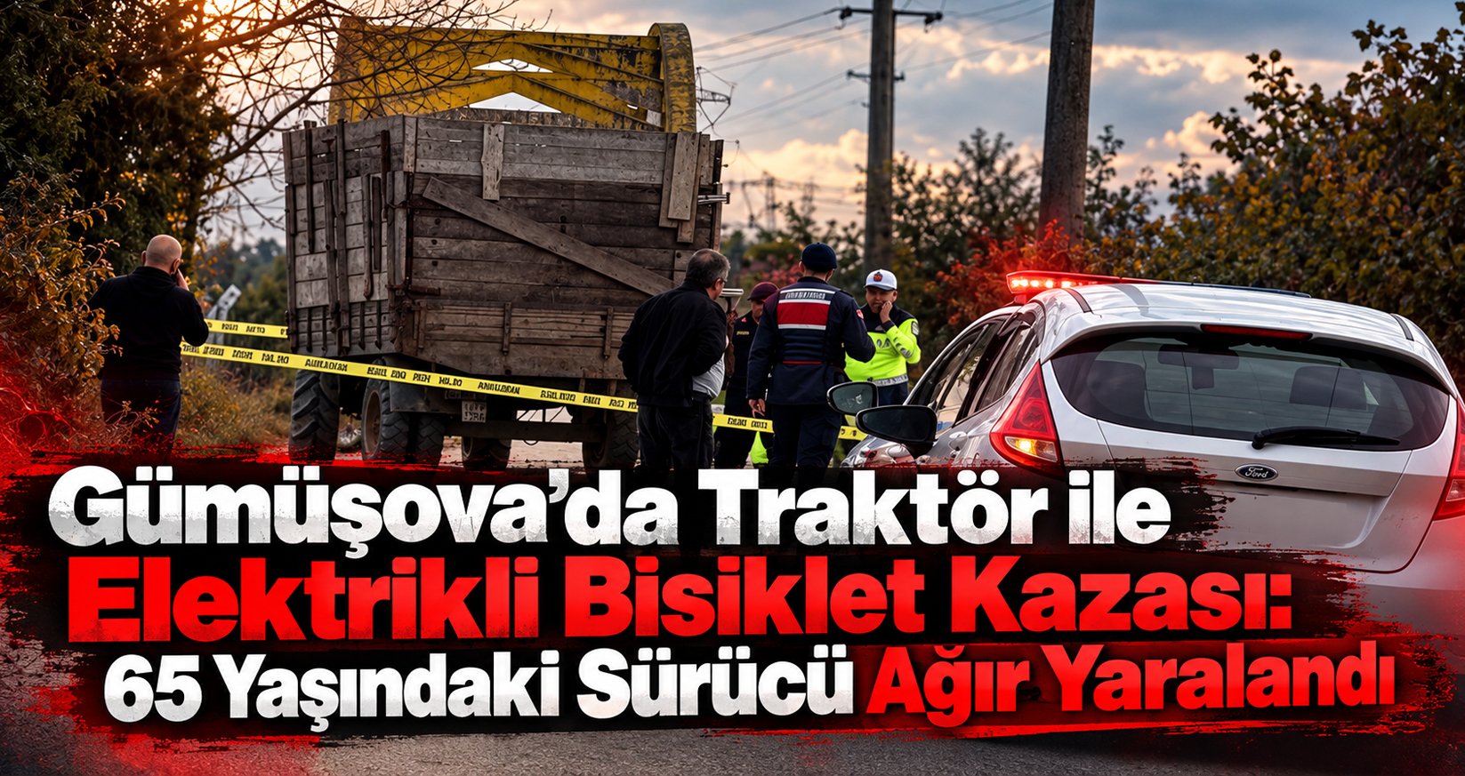 Gümüşova’da Traktör ile Elektrikli Bisiklet Kazası: 65 Yaşındaki Sürücü Ağır Yaralandı